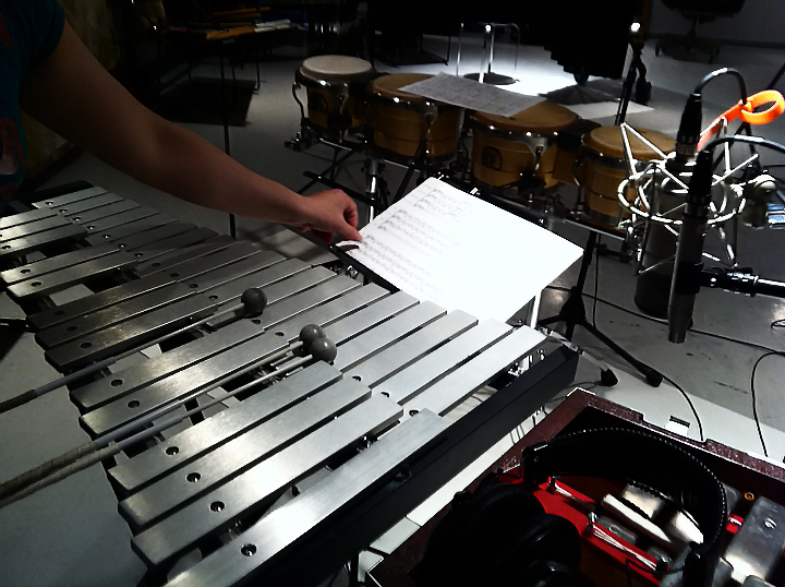 ドラミングの録音風景